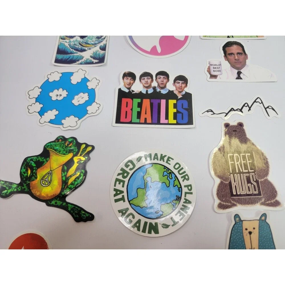 45 Vinyl Sticker Lot The Office Beatles Nature Animals Peace Laptop Water Bottle